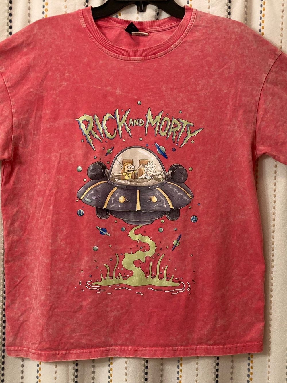 ROMWE Pink Rick and Morty Graphic Tee